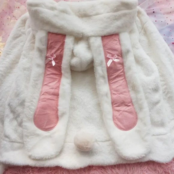 Bunny Hooded Sweater Coat | Women's Cute Sherpa Fuzzy Winter Warm Fleece #35 - Picture 6 of 9